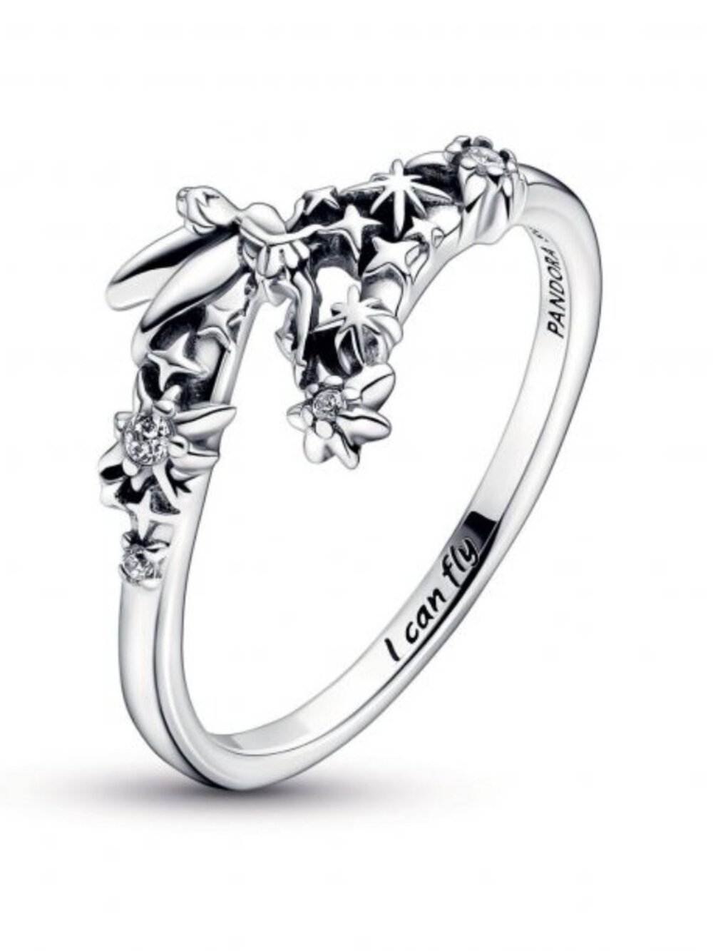 Sterling Silver Disney Tinker Bell Sparkling Ring Sz 6